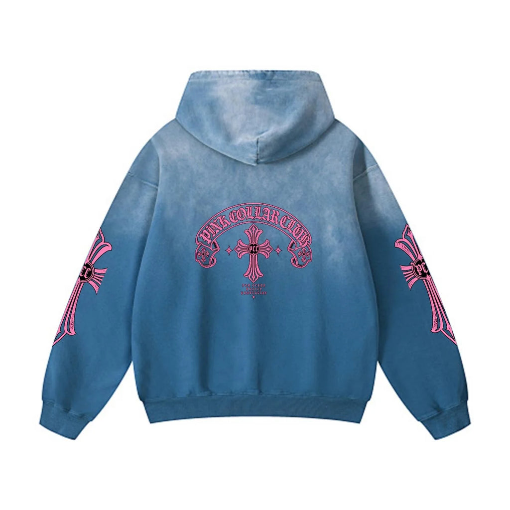 Pink Collar Vintage Hoodie